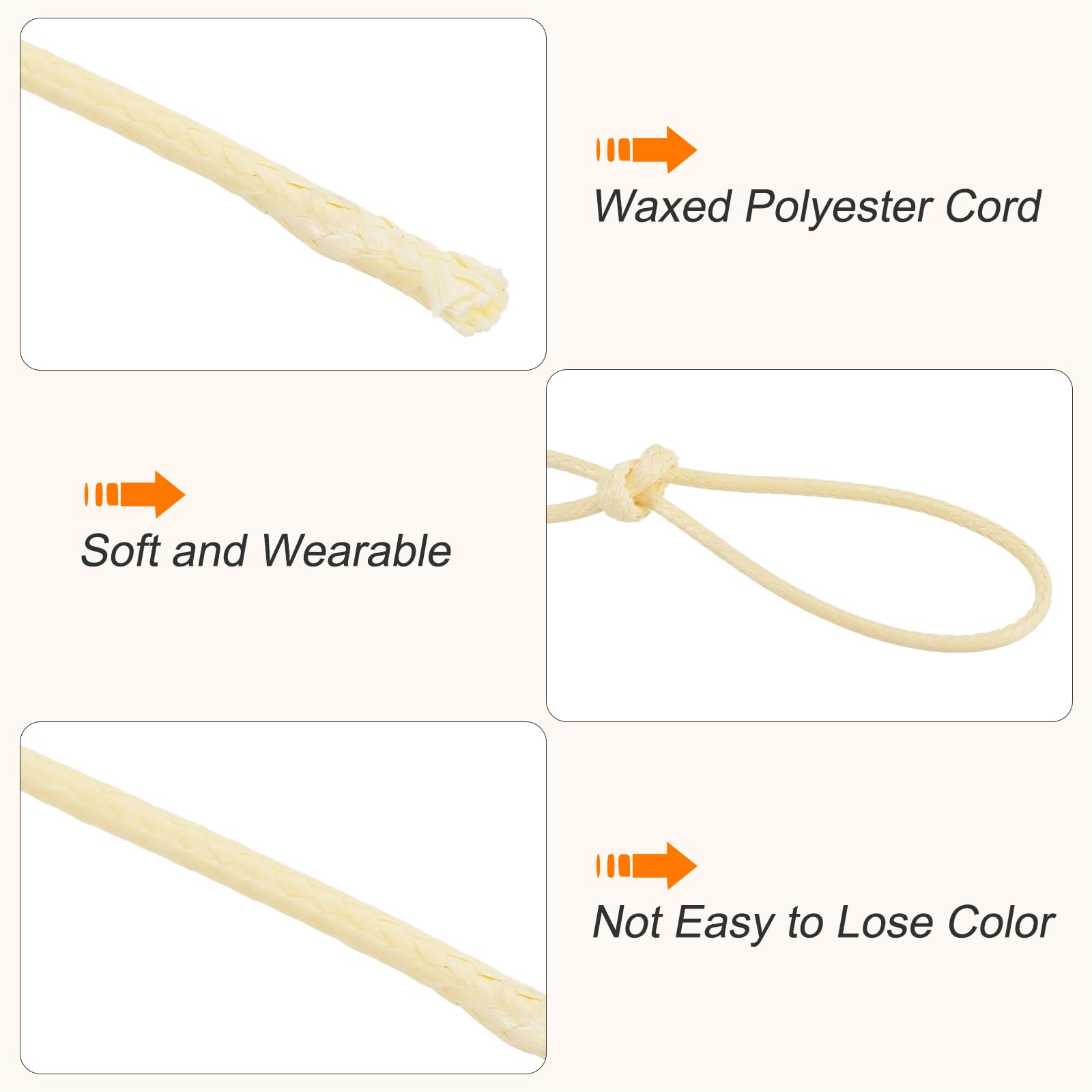 Amazon.co.jp: uxcell ブレスレット作り用 ワックスコード 1mm